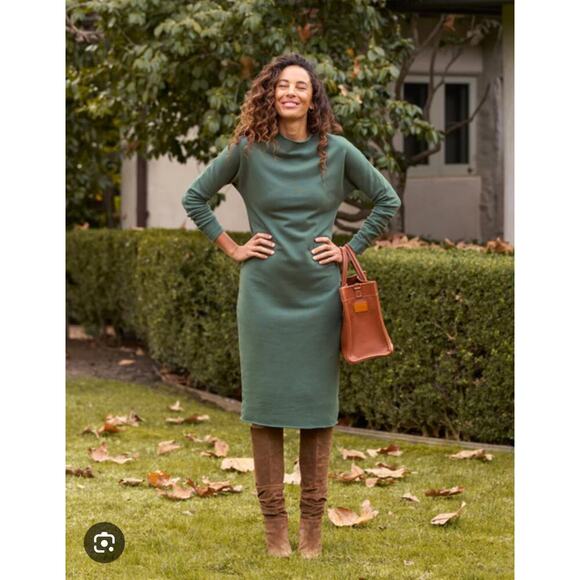 B48 Frank & Eileen Isabelle Funnel Neck Sweater Dress Womens Medium Minimalist - Picture 1 of 8